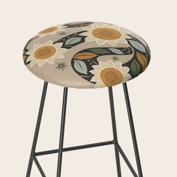 Snake and Sunflowers - Harvest Colors Stool Gallery Image 2
