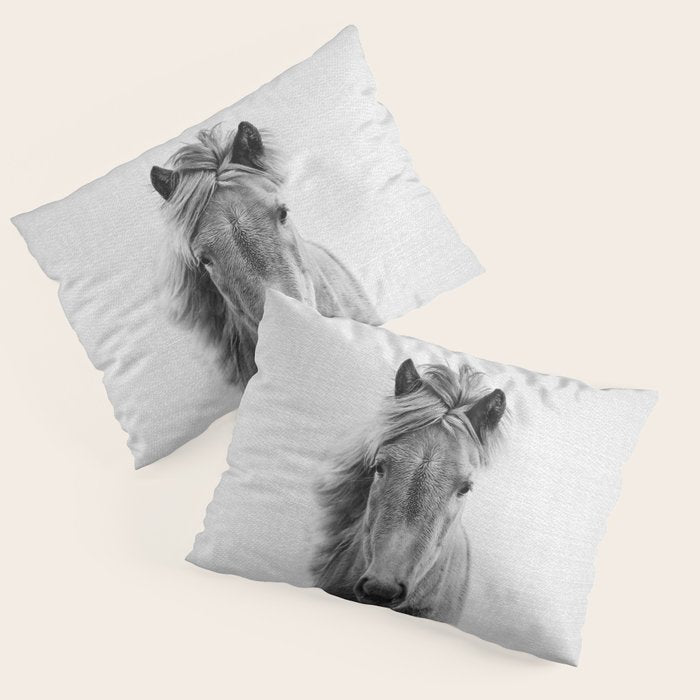 Wild Horse - Black & White Pillow Sham Gallery Image 3