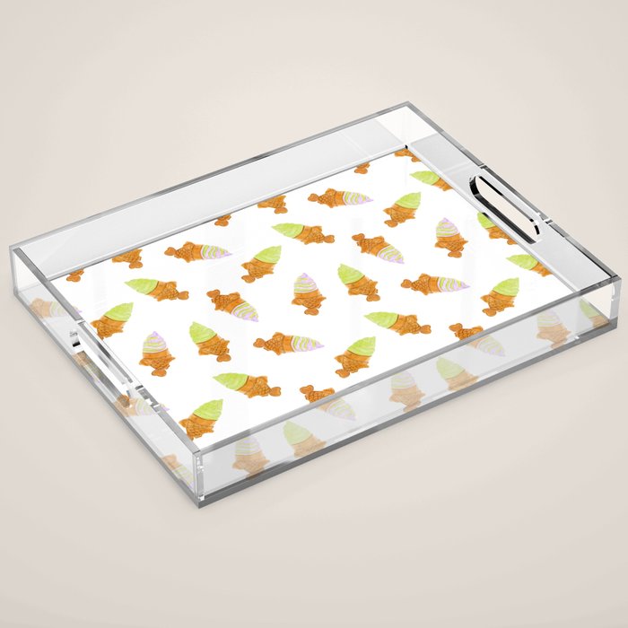 Matcha and Taro Taiyaki Ice Cream Cones Acrylic Tray Gallery Image 1