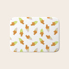 Matcha and Taro Taiyaki Ice Cream Cones Bath Mat Gallery Image 1
