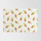 Matcha and Taro Taiyaki Ice Cream Cones Rug Gallery Image 2