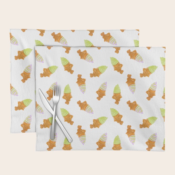 Matcha and Taro Taiyaki Ice Cream Cones Placemat Gallery Image 1