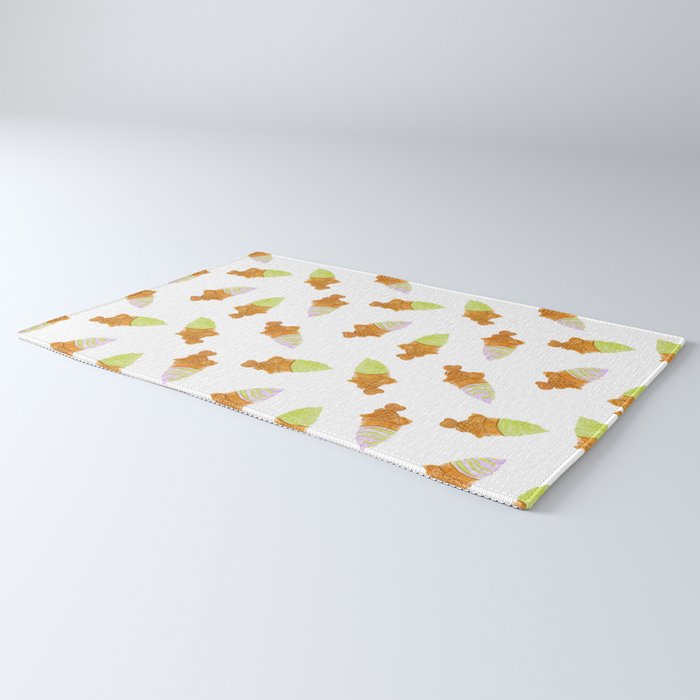 Matcha and Taro Taiyaki Ice Cream Cones Rug Gallery Image 3