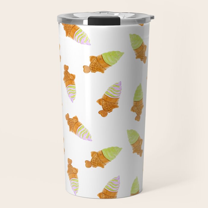 Matcha and Taro Taiyaki Ice Cream Cones Travel Mug Gallery Image 1