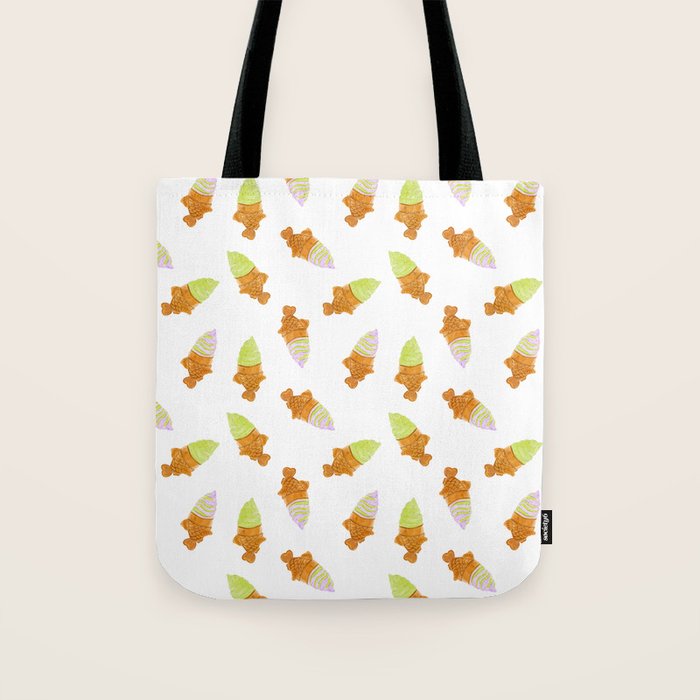 Matcha and Taro Taiyaki Ice Cream Cones Tote Bag Gallery Image 1
