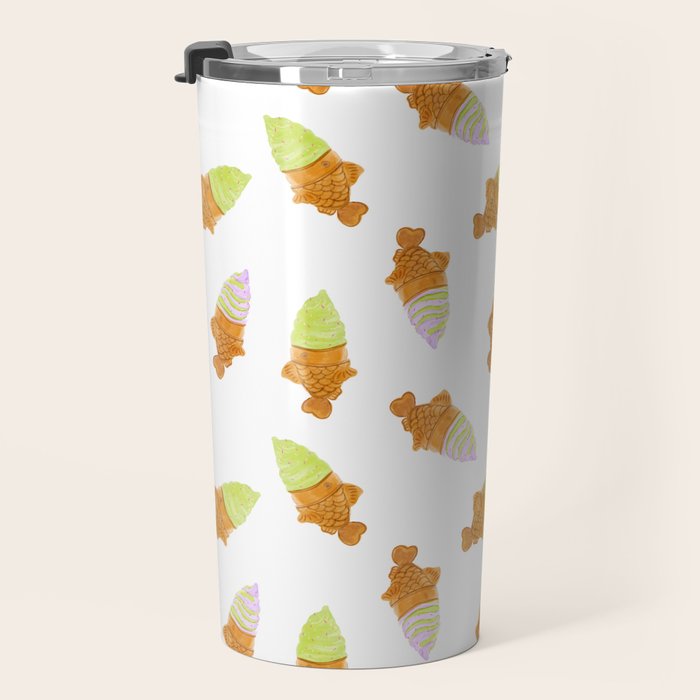 Matcha and Taro Taiyaki Ice Cream Cones Travel Mug Gallery Image 3