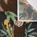 RED PANDAS IN DARK WILD NATURE Wall Tapestry Gallery Image 3