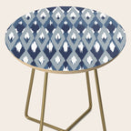 Festive, Boho Art, Geometric, Ikat Pattern, Blue Side Table Gallery Image 2