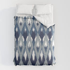 Festive, Boho Art, Geometric, Ikat Pattern, Blue Comforter Gallery Image 6