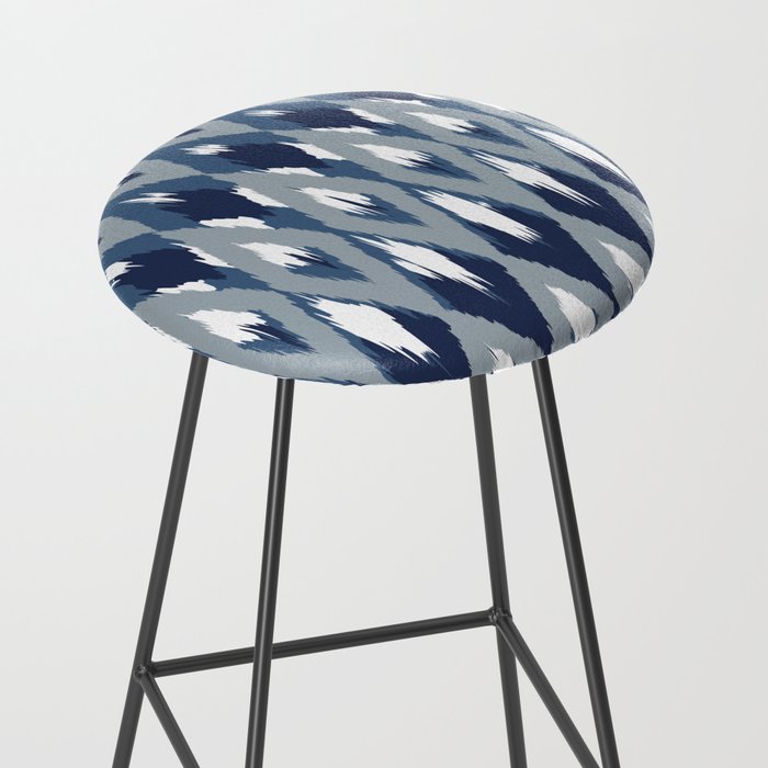 Festive, Boho Art, Geometric, Ikat Pattern, Blue Stool Gallery Image 2