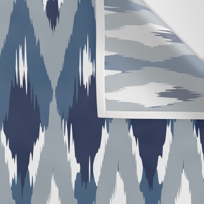 Festive, Boho Art, Geometric, Ikat Pattern, Blue Wall Tapestry Gallery Image 3