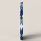 Festive, Boho Art, Geometric, Ikat Pattern, Blue iPhone Case Gallery Image 2