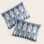 Festive, Boho Art, Geometric, Ikat Pattern, Blue Pillow Sham Gallery Image 3