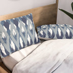 Festive, Boho Art, Geometric, Ikat Pattern, Blue Pillow Sham Gallery Image 2