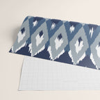 Festive, Boho Art, Geometric, Ikat Pattern, Blue Wrapping Paper Gallery Image 2