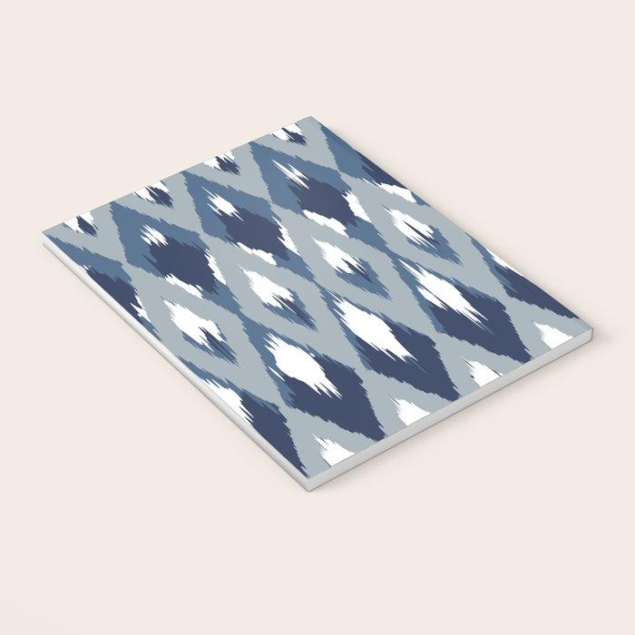 Festive, Boho Art, Geometric, Ikat Pattern, Blue Notebook Gallery Image 3