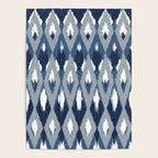 Festive, Boho Art, Geometric, Ikat Pattern, Blue Poster Gallery Image 4
