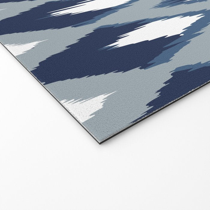 Festive, Boho Art, Geometric, Ikat Pattern, Blue Welcome Mat Gallery Image 2