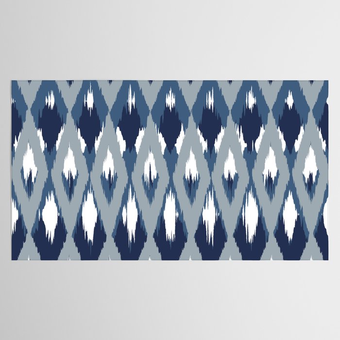 Festive, Boho Art, Geometric, Ikat Pattern, Blue Tablecloth Gallery Image 2