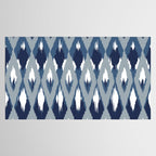 Festive, Boho Art, Geometric, Ikat Pattern, Blue Tablecloth Gallery Image 2