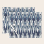 Festive, Boho Art, Geometric, Ikat Pattern, Blue Placemat Gallery Image 1