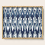 Festive, Boho Art, Geometric, Ikat Pattern, Blue Serving Tray Gallery Image 1