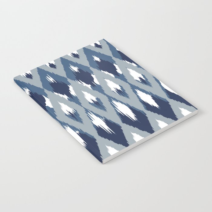 Festive, Boho Art, Geometric, Ikat Pattern, Blue Notebook Gallery Image 2