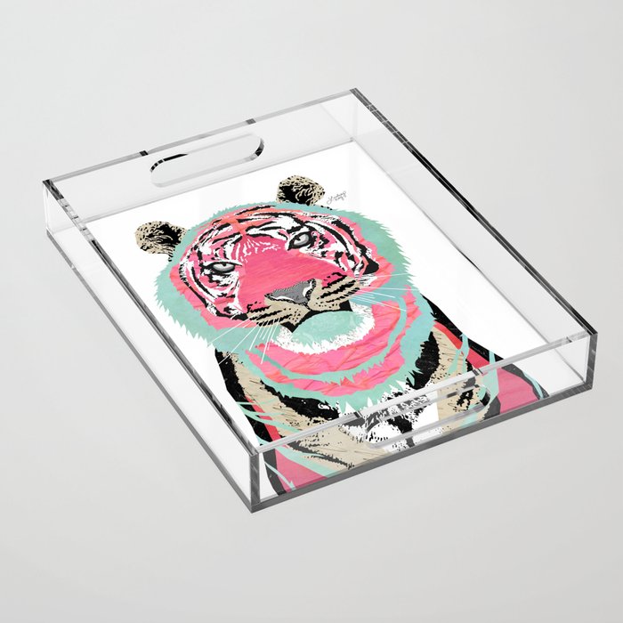 Pink Tiger Acrylic Tray Gallery Image 1
