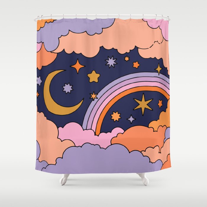 DREAMY CLOUDY NIGHT Shower Curtain Gallery Image 1