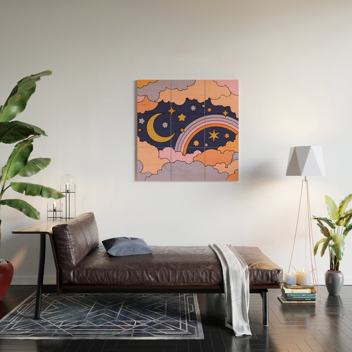 DREAMY CLOUDY NIGHT Wood Wall Art Gallery Image 2