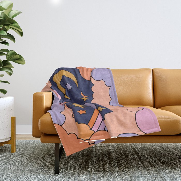 DREAMY CLOUDY NIGHT Throw Blanket Gallery Image 1