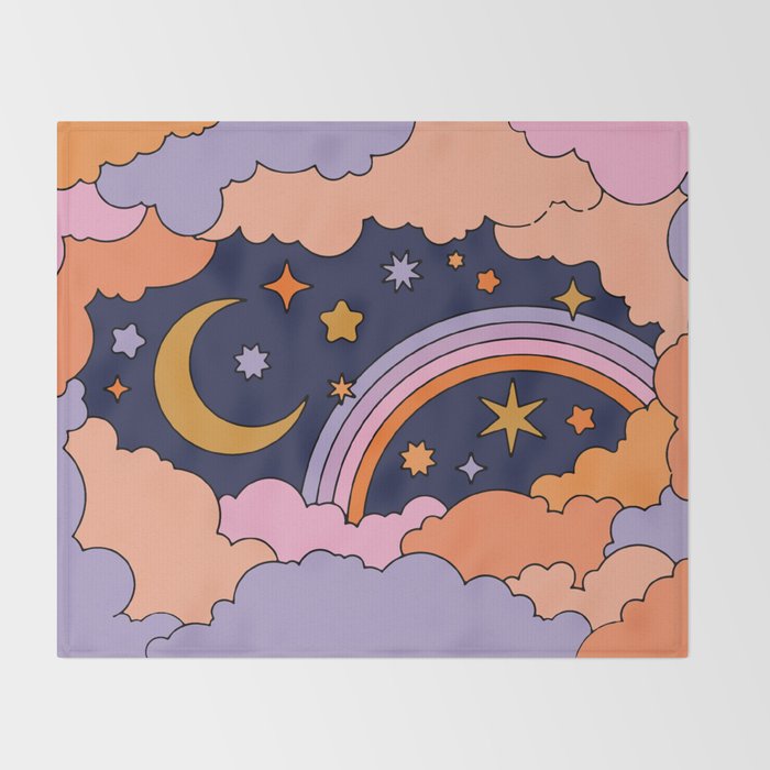 DREAMY CLOUDY NIGHT Throw Blanket Gallery Image 2