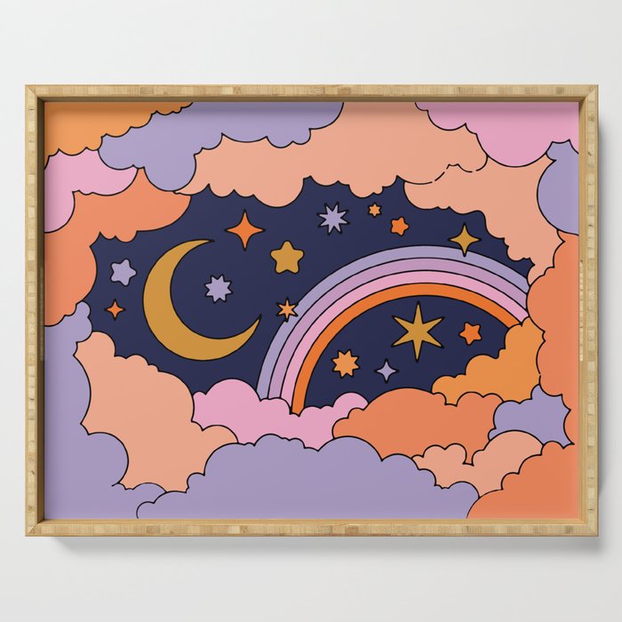 DREAMY CLOUDY NIGHT Serving Tray Gallery Image 1