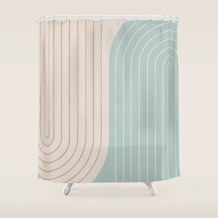 Two Tone Line Curvature XL Shower Curtain Gallery Image 1