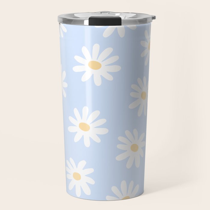 Daisies Baby Blue Travel Mug Gallery Image 1