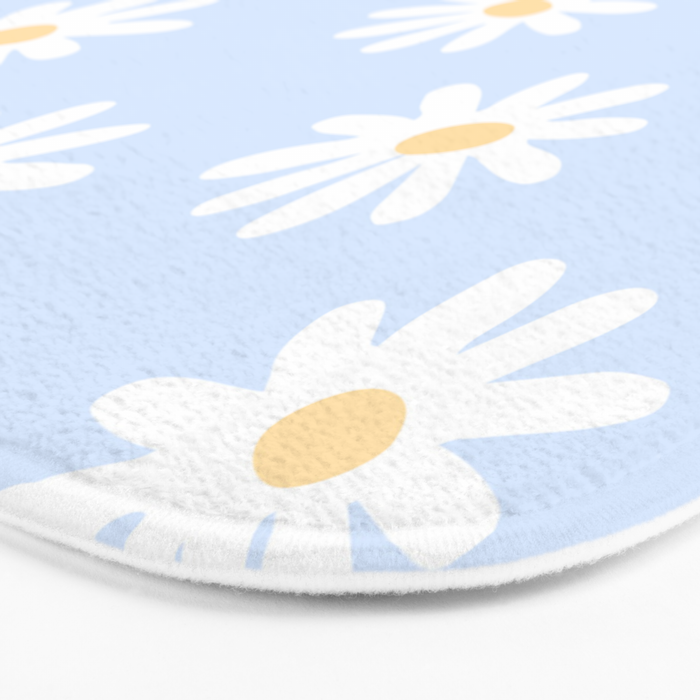 Daisies Baby Blue Bath Mat Gallery Image 3