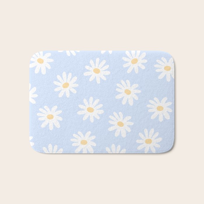 Daisies Baby Blue Bath Mat Gallery Image 1