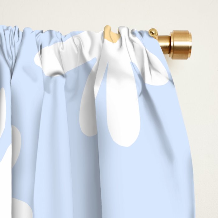 Daisies Baby Blue Window Curtain Gallery Image 2