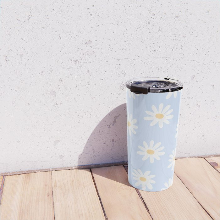 Daisies Baby Blue Travel Mug Gallery Image 4