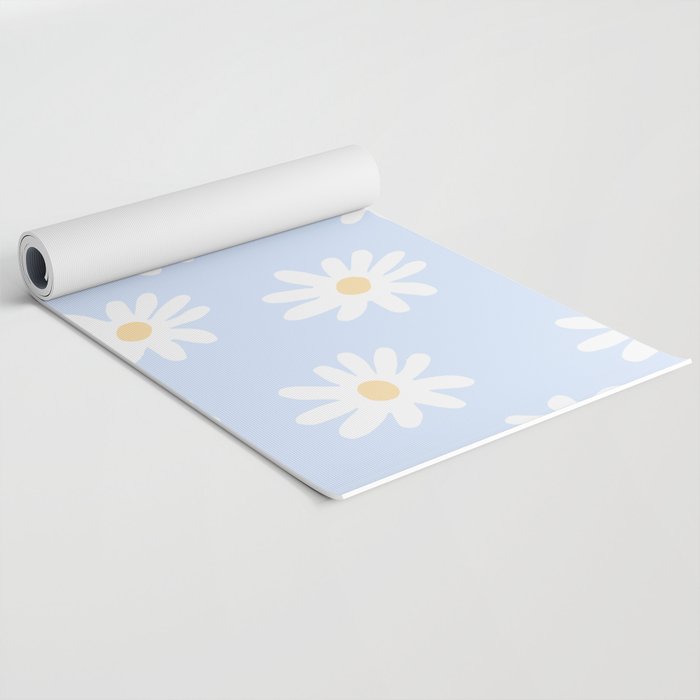 Daisies Baby Blue Yoga Mat Gallery Image 2