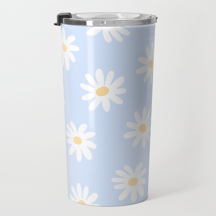 Daisies Baby Blue Travel Mug Gallery Image 3