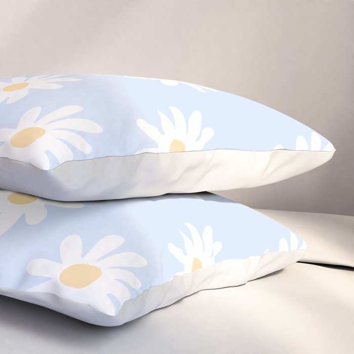 Daisies Baby Blue Pillow Sham Gallery Image 3