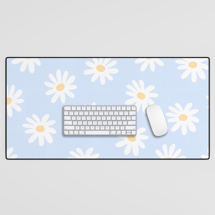 Daisies Baby Blue Desk Mat Gallery Image 1
