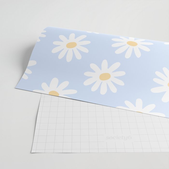 Daisies Baby Blue Wrapping Paper Gallery Image 2