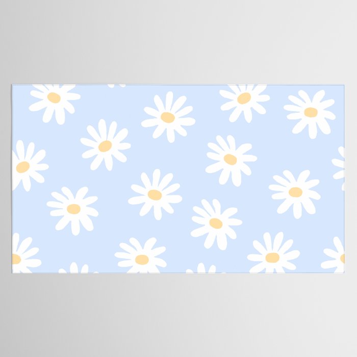 Daisies Baby Blue Tablecloth Gallery Image 2
