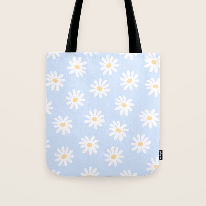 Daisies Baby Blue Tote Bag Gallery Image 1