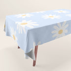 Daisies Baby Blue Tablecloth Gallery Image 1