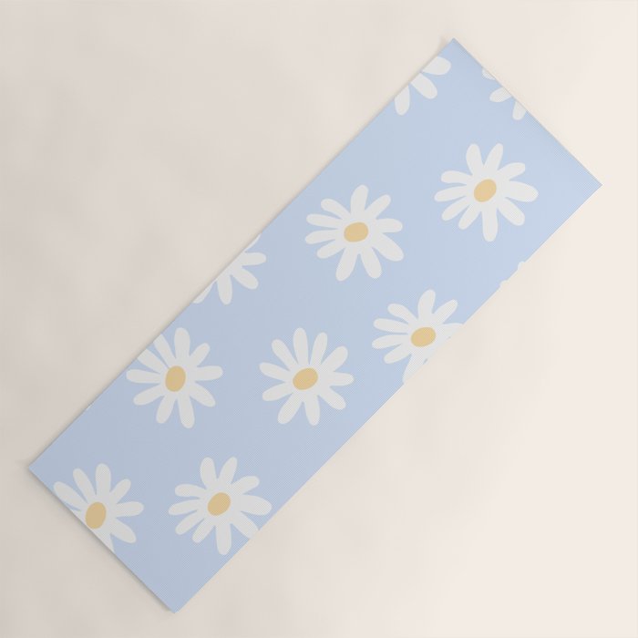 Daisies Baby Blue Yoga Mat Gallery Image 1