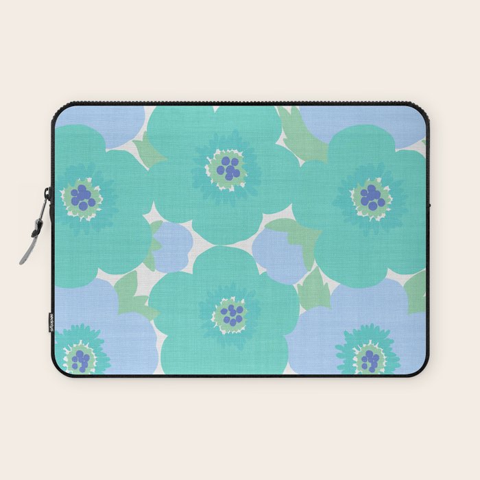 Bright Summer Floral Mid-Century Style Flower Pattern Laptop Sleeve Gallery Image 1