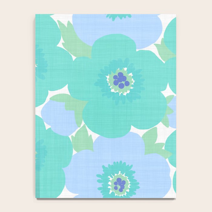 Bright Summer Floral Mid-Century Style Flower Pattern Notebook Gallery Image 4